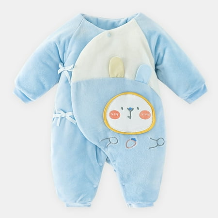 

Yidarton Newborn Clothes Autumn And Winter Padded Cotton Cotton Boneless 0-6 Month Treasure Pajamas Newborn Baby Jumpsuit