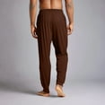 thumbnail image 5 of WTOBBY Men's Casual Drawstring Cuffed Pants with Pockets, Soft Home Sleepwear Lounge Pajama Bottoms for Relaxation, Comfortable Fit,Coffee L, 5 of 8