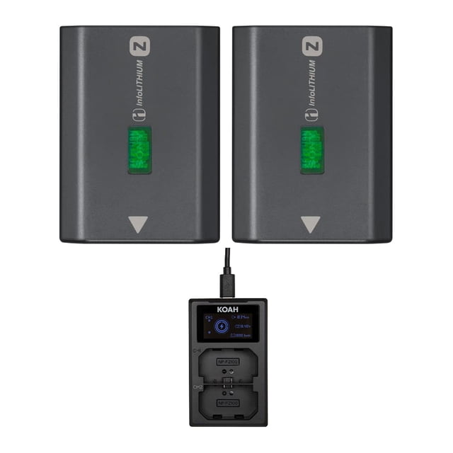 Batería de cámara recargable Sony NPFZ100 Serie Z (x2) con cargador