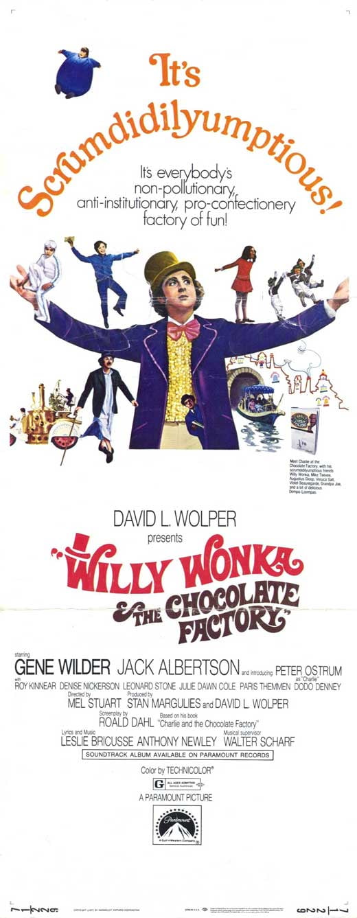 Willy Wonka and the Chocolate Factory movie POSTER (Insert Style B) (14