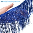 thumbnail image 4 of Uxcell 1 Yard of 6" Blue Sequin Fringe Trim DIY Tassel Trim, (3.28 ft/1m), 4 of 6