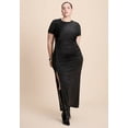 thumbnail image 2 of ELOQUII Women's Plus Size Slinky Dress W Buttons, 2 of 5