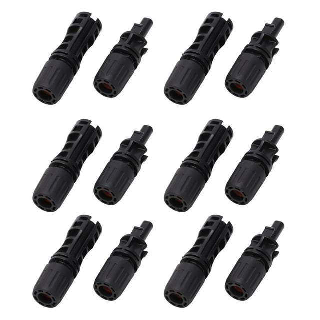 Solar Photovoltaic Connector, 12PCS Solar Panel Cable Connector Copper Tinned Pins High Temperature Resistance PPO Built In Lock With Wrench For Industry 1000V 30A,1000V 45A,1500V