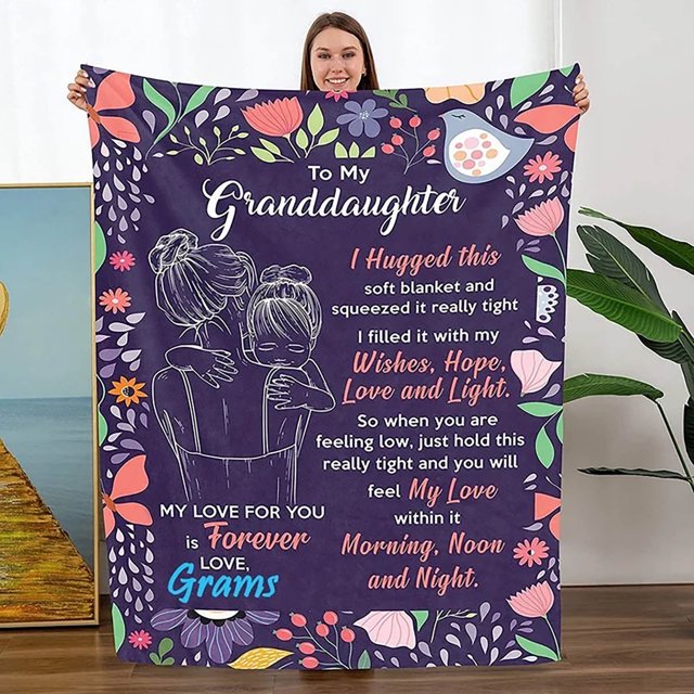 JINESXIAO Venta de liquidación para mi hija, esposa, mamá, manta de regalo cálida, manta con carta, regalo de cumpleaños navideño, manta de sobre para hija, esposa y mamá