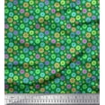 thumbnail image 1 of Soimoi Poly Georgette Fabric Circle & Floral Artistic Printed Fabric 1 Yard 52 Inch Wide, 1 of 1