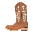 thumbnail image 3 of Women’s Leather Cowboy Boots Square Toe Floral Embroidered Retro Vintage Western Boots, 3 of 5