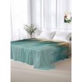 thumbnail image 5 of Modern Turquoise Gold Queen Size Flat Sheet, Wrinkleproof & Fadeproof Cooling Flat Bed Sheet Only, Abstract Teal Minimalist Art Breathable Soft Bedding Top Sheets 90 x 102 Inches, 5 of 8