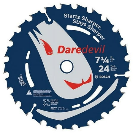 Bosch 7-1/4 in. D X 5/8 in. Carbide Circular Saw Blade 24 teeth 1 pk