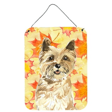 Fall Leaves Cairn Terrier Wall or Door Hanging Prints