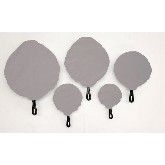 Solid Cast Iron Pan Covers (Set of 5) by Penny's Needful Things (Gray)