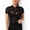 #078-Black, variant on Haivin Women's Lace Round Neck Bodycon Top,Hollow Out Short Sleeve Shirt for Party and Dating
