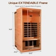thumbnail image 4 of Vanity Art 1 Person Extendable FAR Infrared Sauna for Home, Hemlock Wood Low EMF 6 Carbon Heaters Indoor Saunas with LED Lights, Bluetooth Speaker, Digital Control Panel, and Seating Bench, 4 of 11
