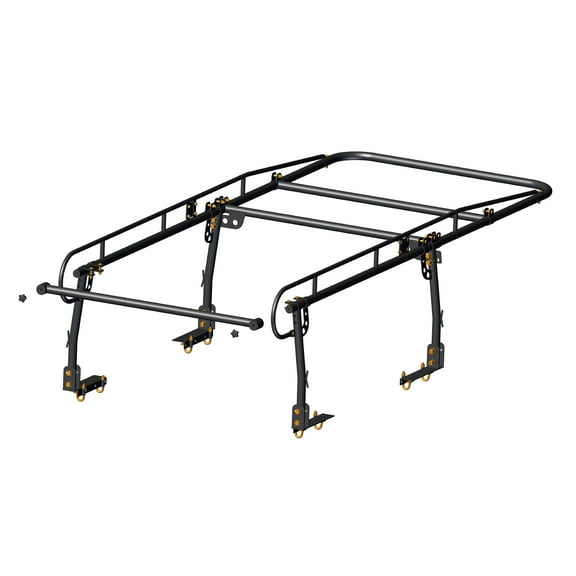 Uriah Products Rockland 800 lbs. Universal Steel Over-Cab Full-Size Truck Rack, Adjustable Truck Ladder Rack, No Drill Required