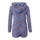 thumbnail image 4 of Mono cálido con capucha y orejas para mujer, estampado de manga larga, pantalones cortos, mono corto con cremallera, bolsillo, ropa de dormir, ropa de casa, tops de poliéster para mujer, 4 of 5