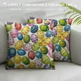 thumbnail image 3 of Qinduosi Easter Pillow Covers of Easter Colorful Egg Decor for Throw Pillowss Easter Spring Cushion Case Decoration for Sofa Couch for Outdoor Sofa Couch Living Room White, 3 of 5