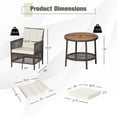 thumbnail image 6 of Aimee Lii 3 Pieces Patio Rattan Cushioned Conversation Set with Acacia Wood Tabletop, Outdoor Patio Furniture, 6 of 8