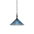 thumbnail image 1 of Elegant Pendant Shown In Matte Black Finish With 16" Teal Crystal Glass, 1 of 1