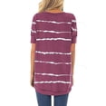 thumbnail image 3 of Fiudx Ropa de Mujer Camiseta de Manga Corta con Estampado Informal para Mujer, Blusas Holgadas a Rayas, 3 of 4