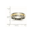 thumbnail image 2 of Titanium Brushed Polished 14k Gold Inlay 6mm Brush/Polish Band Size 9.5 Ring for Women and Men, 2 of 2