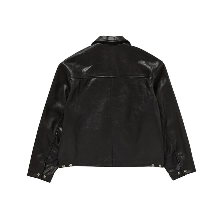 Supreme Men's Schott Leather Racer Jacket (FW24) Black, from