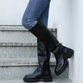 thumbnail image 4 of jsaierl Women's Knee-High Go-Go Boots Chunky Block Heel Zipper Boot Thick Soled Rain Shoes, 4 of 9