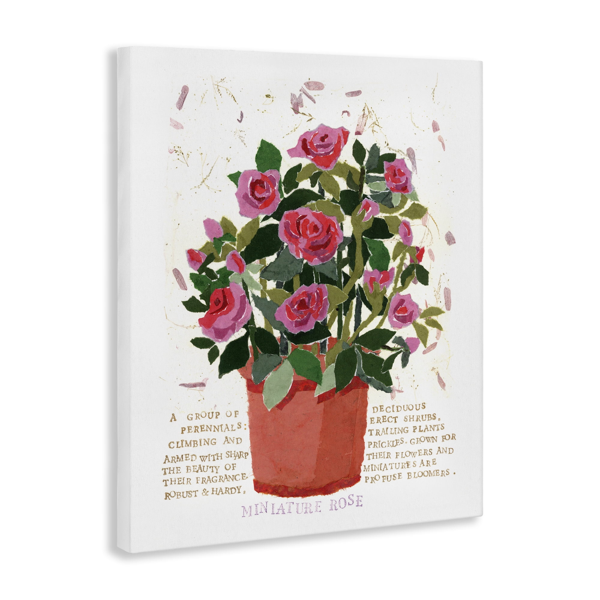 Stupell Industries Mini Roses Bouquet Botanical & Floral Painting Gallery Wrapped Canvas Art Print Wall Art, 30 x 40