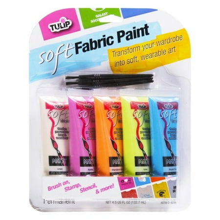 Tulip Bright Soft Fabric Paint, 5 Piece