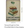thumbnail image 2 of Retro Metal Tin Sign Librarian I Like Big Books Poster, Librarian Wall Art, Perfect Home Decor Art Print for Book Lover Tin Sign Bedroom Classroom Library Wall Decor 8x12 Inch, 2 of 10