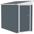 thumbnail image 1 of Outsunny 4' x 6' Metal Outdoor Lean to Garden Storage Shed with Lock, 1 of 9