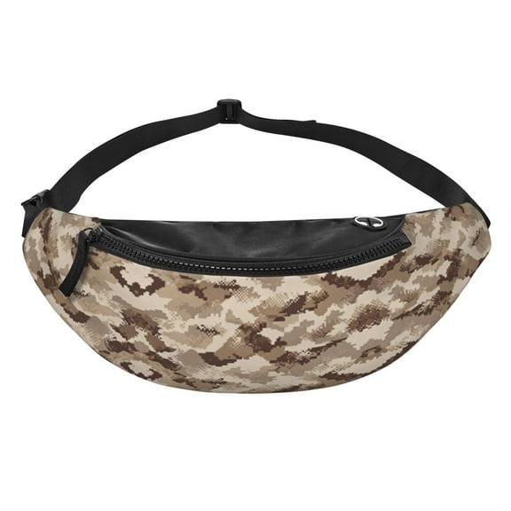 Women Men Desert Digital Camouflage Fanny Pack Sling Crossbody Bag for Outdoor Travel Sports Hiking