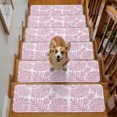 thumbnail image 2 of Pink Palm Leaves Stair Treads Non Slip for Steps Tropical Botanical Minimalist Modern 10 Pcs Reusable Adhesive Stair Runner Mats for Dogs Elders Carpet Treads Rugs for Staircase 8x30 In, 2 of 9
