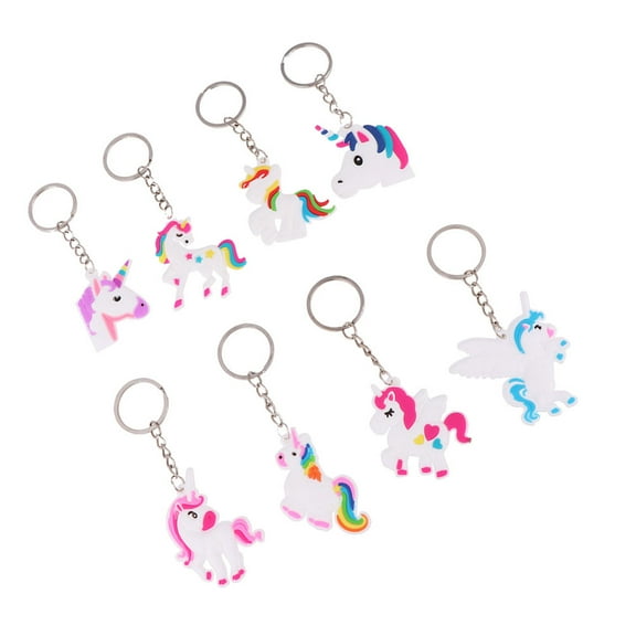 GOOHOCHY 48pcs Unicorn Keychain Pendant Made of PVC in Assorted Colors for Decoration Use Perfect for Crafts