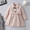 thumbnail image 2 of Ticikt Girls Long Coat with Bow Detail Thickened Warm Winter Jacket for Toddler Kids Outerwear, 2 of 9