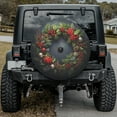 thumbnail image 2 of Lotusprinthandmade Wreath Graphic Christmas Gift Spare Tire Cover With Backup Camera Hole 6 Sizes (35 in.), wreath print tire cover, christmas decor spare tire cover, 2 of 6