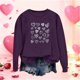 thumbnail image 1 of Xuyuer Valentine's Day Heart Print - Women's Loose Round Neck Long Sleeve Top for Casual Lover Themed Outfits, Cozy Seasonal Wear, Couple Matching Style & Romantic Gift Holiday Apparell, 1 of 5