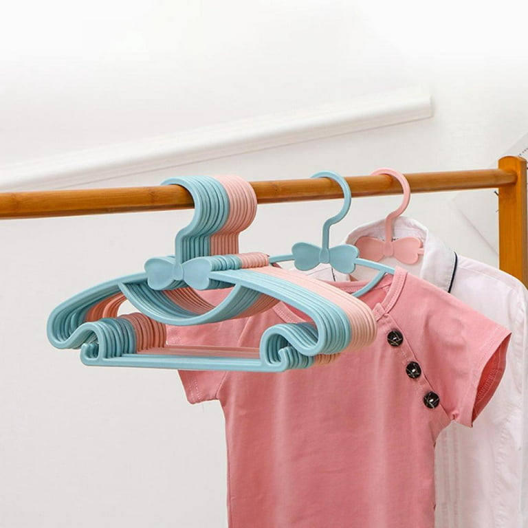 Cute Retractable Clothes Hanger Elasticity Plastic Baby Clothes Hangers  Space Saving Non-Slip Portable Children's Toom Rack