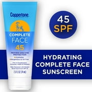 Coppertone Complete Face Sunscreen Lotion SPF 45, 2.5 fl oz Tube