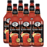 Mr & Mrs T Zesty Pepper Bloody Mary Mix, 1L Bottle, 6 Pack – Premium Cocktail Mixer for Spicy Bloody Marys, Ready to Use