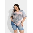 thumbnail image 2 of CASSIE LIZ Womens Plus Size Tops 2X Summer Tie Dye Shirts Blue Round Neck Fashion Short Sleeve Tee Loose Fit Tunics Spring Oversized Blouses Casual Pullovers 2XL 18W 20W, 2 of 6