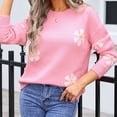 thumbnail image 3 of SHTXOZHI Womens Long Sleeve Crewneck Sweaters Fall Winter Cute Knitted Pullover Tops, 3 of 4