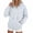 White, variant on Qgtaibl Women's Lace Up Hoodie Criss Cross V Neck Drawstring Pullover Sweatshirt Thin Fleece Long Sleeve Fall Hooded Top with Kangaroo Pocket Black XXXL