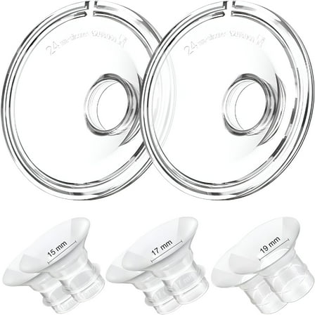 XIRQI Flange Inserts 15/17/19mm 6PCS, 24mm Flange Compatible with Wearable Breast Pump Replacement Parts/Accessories