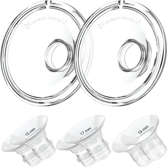 XIRQI Flange Inserts 15/17/19mm 6PCS, 24mm Flange Compatible with Wearable Breast Pump Replacement Parts/Accessories
