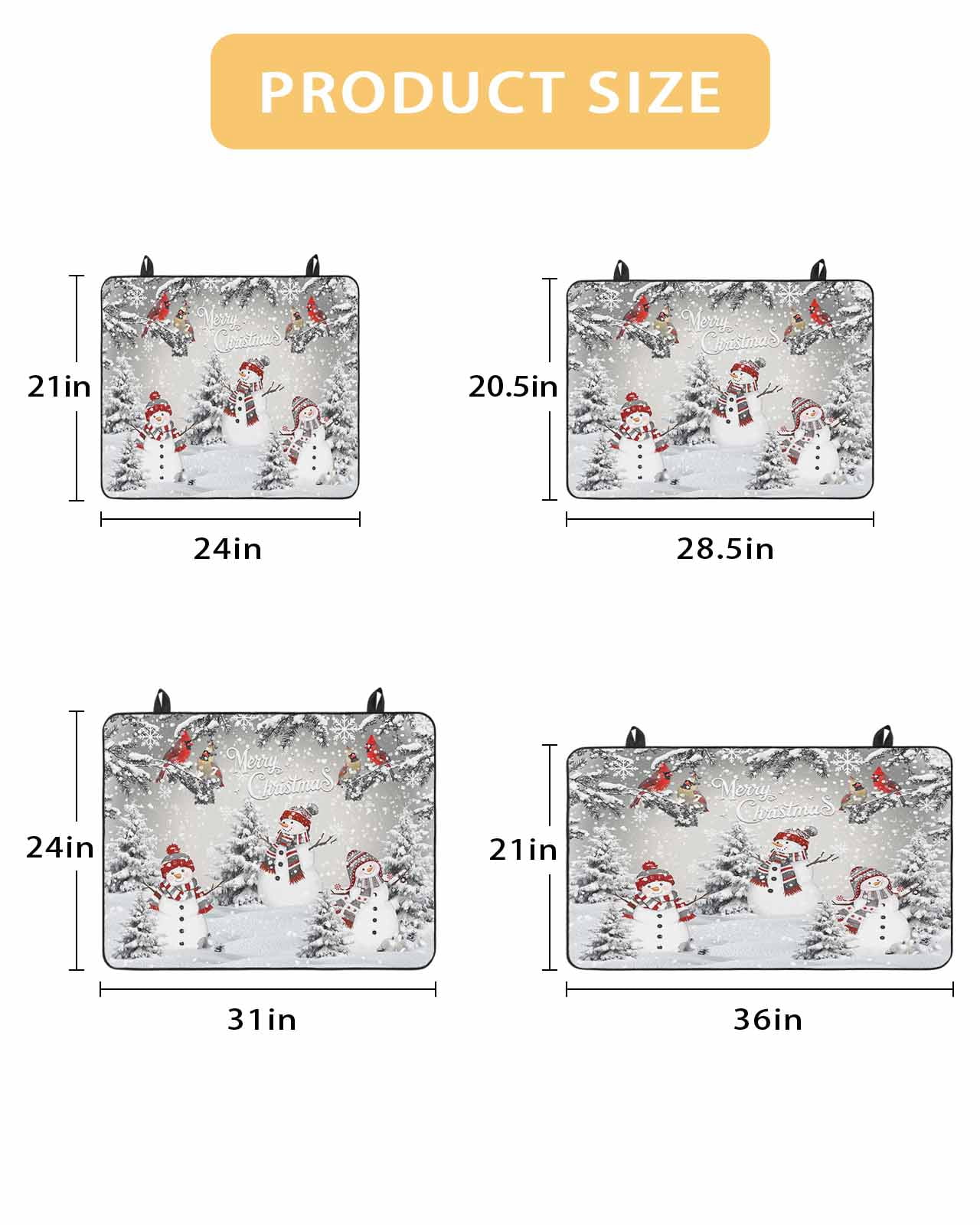 Large Induction Cooktop Protector Mat Grey Merry Christmas Stove Top Covers for Electric Stove, Snowman Xmas Tree Snowflake Winter Birds Decorative Stove Burner Cover Mats, Glass Top Stove Cover