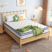Queen Size Mattress - 10" Gel-Infused Memory Foam & Pocketed Coils, Medium Firmness, CertiPUR-US Certified, Pressure Relieving & Cooling Sleep