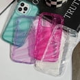 thumbnail image 4 of Luxury Water Wavy Pattern Phone Case For iPhone 11 12 13 14 15 Pro Max 14plus X XR XS Max 7 8 Plus Candy Color Transparent Cover, 4 of 5