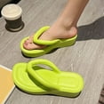 thumbnail image 6 of Slippers for Women,Platform Flip Flop With Arch Support Casual Comfortable Wedge Flip Flops Summer Beach Sandals Thong Slippers,Womens Slippers,Green,6.5, 6 of 6