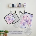 thumbnail image 5 of Sweet Watercolor Flower 5 Pcs Kitchen Set Heat Resistant Oven Mitts and Non-Slip Pot Holders with Adjustable Cooking Apron, 5 of 6