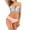 Pink, variant on Bathing Suits for Women Charming With Chest Pad Without Underwire Floral Printed Double Shoulder Bikini Split Swimsuit