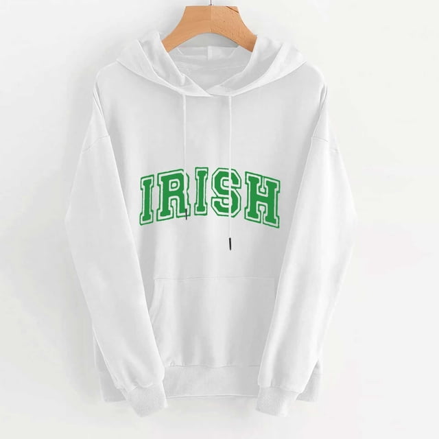 Pantalons pour Femmes Imprimé Saint-Patrick Décontracté Manches Longues Sweat à Capuche Ample Saint-Patrick